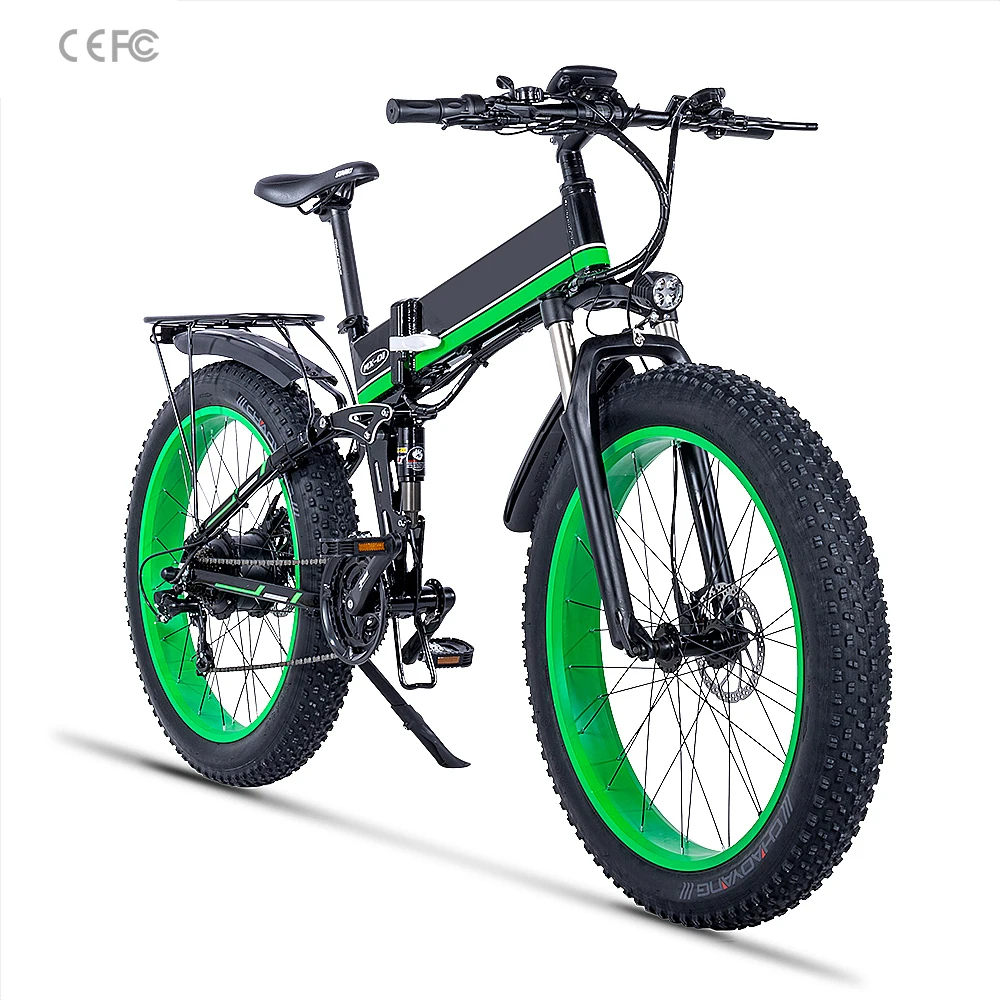 K& J-Green 1000 мощность 48V12. 8AH Снежный велосипед масляный тормоз Алюминиевая Рама складной Электрический горный велосипед электрический велосипед