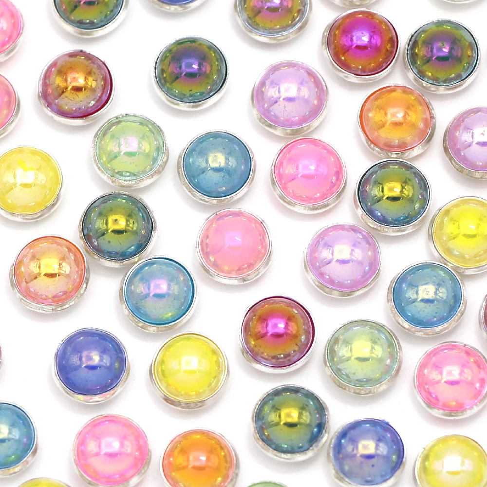 100 шт. 8 мм Перламутровые Бусины пришивные стразы смешанные цвета полукруглые