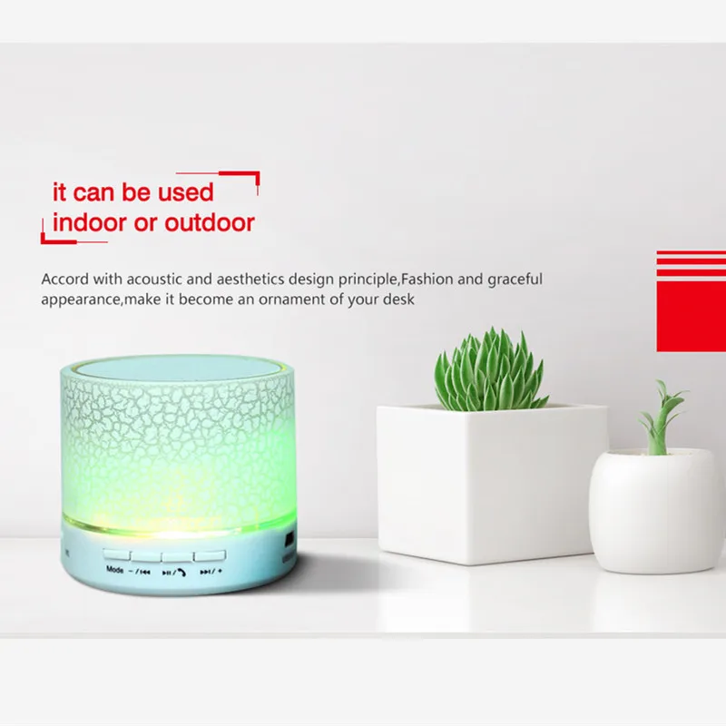 A9 Mini LED Wireless Bluetooth Speaker Crack Shell TF USB Subwoofer MP3 Stereo Audio Music Player | Электроника