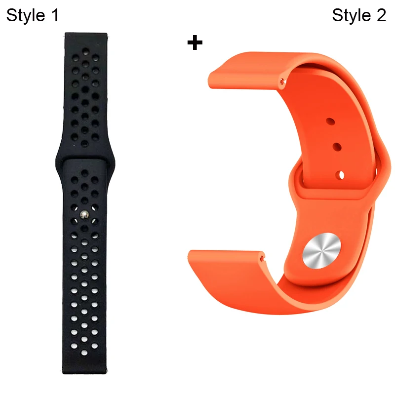 Black Black-Orange Ремешок для Xiaomi Amazfit Pace Stratos GTR 47 мм для huawei GT 2 46 мм Honor Magic Dream ремешок для samsung gear S3 Galaxy 46 мм - Цвет: Black Black-Orange