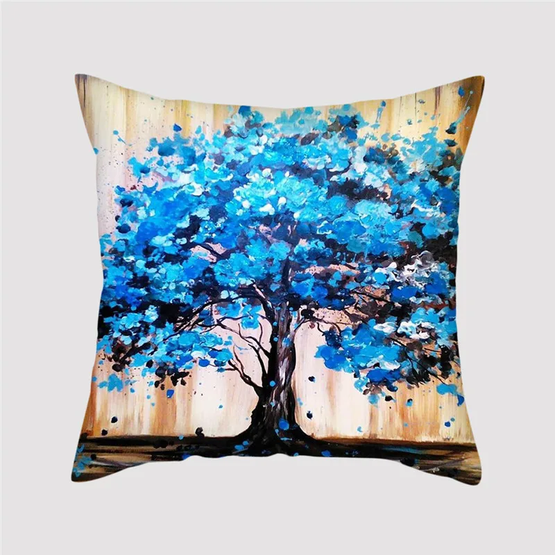 Цветной чехол для подушки Fuwatacchi голубой фиолетовый мягкий декоративная подушка