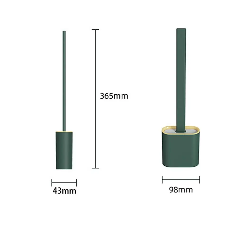 

4pcs Silicone Wc Toilet Brush Wall Mounted Flat Head Flexible Soft Bristles Brush With Quick Drying Holder set for WC Accessorie