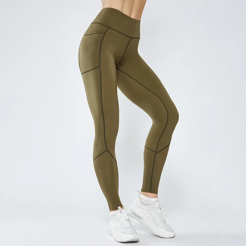 Yoga Pants Breathable Pockets Leggings High-elastic Tight-fitting Sports Fitness Hip-lifting High-waist Fitness Women's Pants