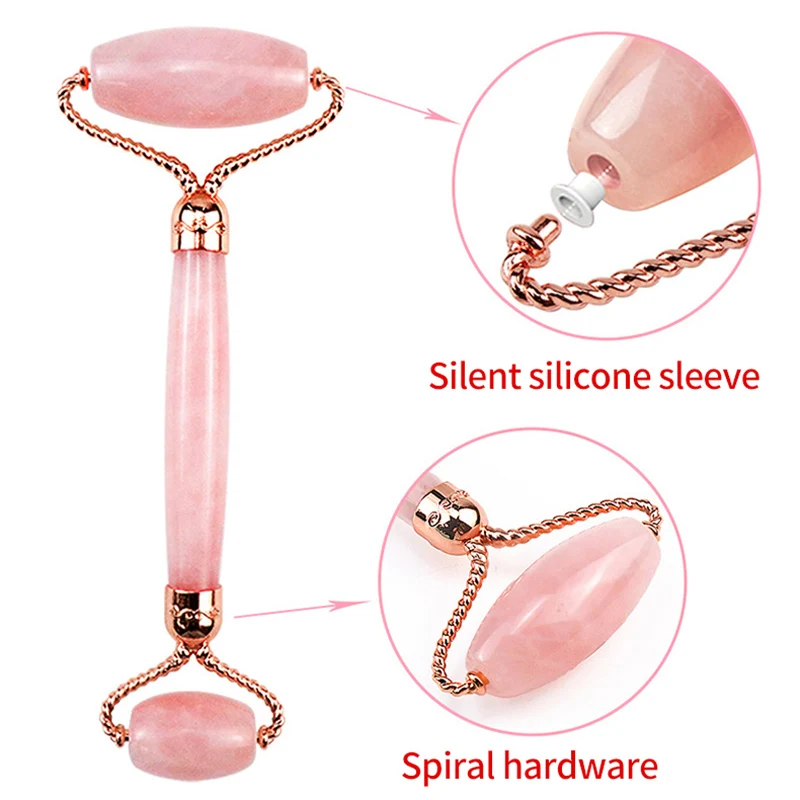 

NEW Jade Roller Massager Set Butterfly Wings Guasha Plate Rose Quartz Slimming Face Lift Massager Pink Jade Scraping Tools XA41E