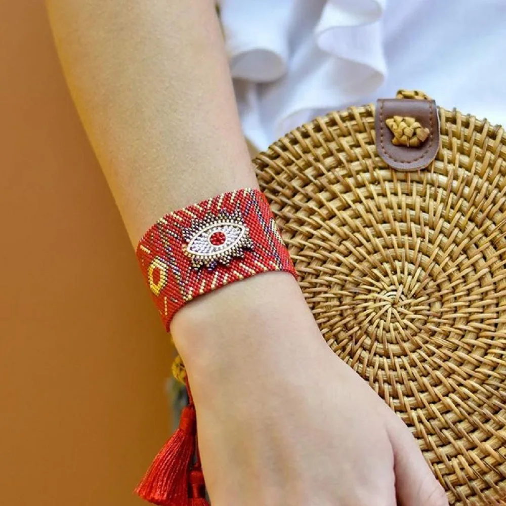 

YASTYT Miyuki Heart Bracelet Friends Gift Turkish Evil Eye Bracelets For Women Jewelry Handmade Woven Jewellery Pulseras