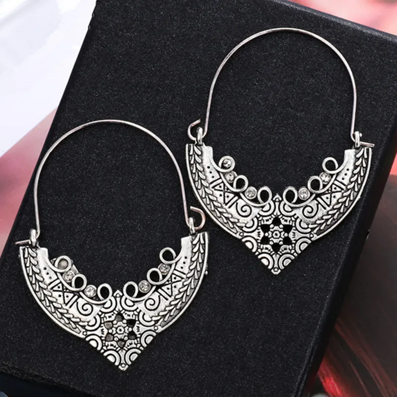 F antique silver Индийские Jhumka серьги «Слоник» цыганские ювелирные изделия в стиле ретро этнические бусины в античном стиле висячие серьги с кисточками для женщин богемный подарок - Окраска металла: F antique silver