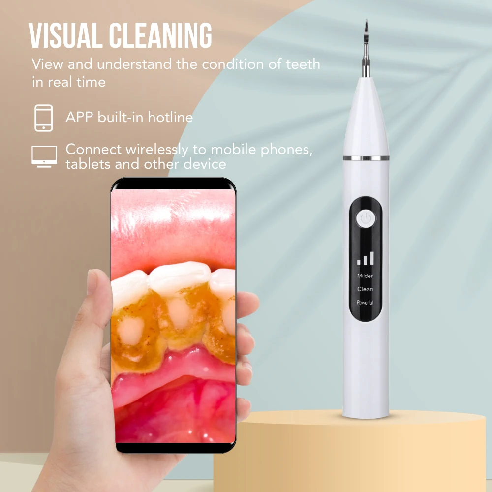 

Electric Ultrasonic Dental Scaler Tooth Calculus Tool Sonic Remover Stains Tartar Plaque Whitening Oral Cleaner Machine