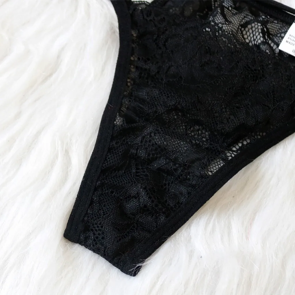 Женское Эротическое нижнее белье в горошек черный кружевной комплект с v