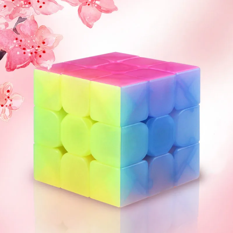 Qiyi Warrior W 3x3x3 антиклейкий волшебный куб с эластичной пружиной Развивающие игрушки для обучения мозгу-цвет желе