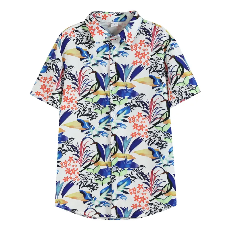 

Men Shirt Hot Sale 2021 National Style Men Clothing Printed Shirt Trend Shirt Summer New Cardigan Men's High-end Fashion Short S