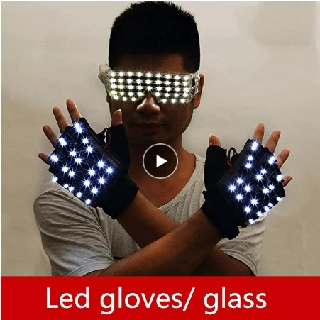 

LED Luminous beads Explosive flash glove Gloves for KTV stage performances in nightclubs and bars LED luminescent glasses