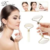 white natural jade roller for face aging wrinkles puffiness facial skin massager treatment therapy premium jade stone for body