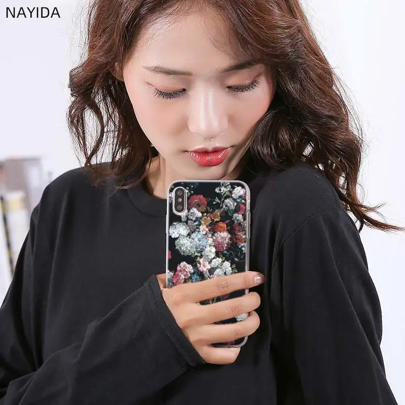 Мягкий силиконовый чехол для Xiaomi Redmi Note 11 10 9 8 7 Pro Max 10s 9s 8t 4G 5Gr Цветы бабочки в вазе