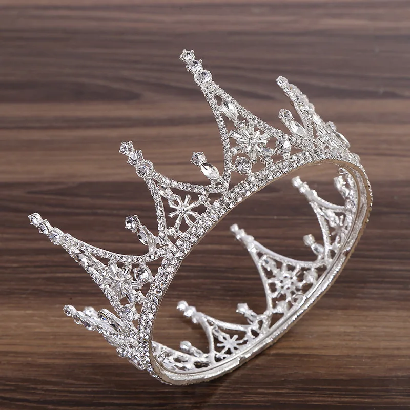 

New Round Crown Bride Crown Girl Day Net Red Adult Hair Accessories Wedding Wedding Accessories