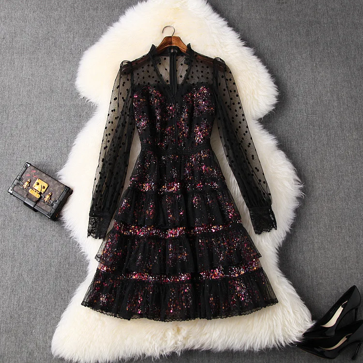 Новые европейские и американские женские платья на весну 2020 с длинным рукавом