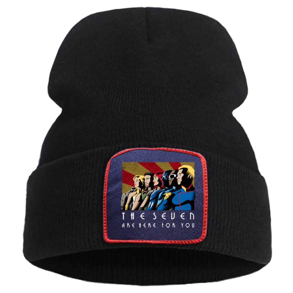 Гибкая Шапка бини с принтом для мальчиков Повседневная вязаная шапка унисекс