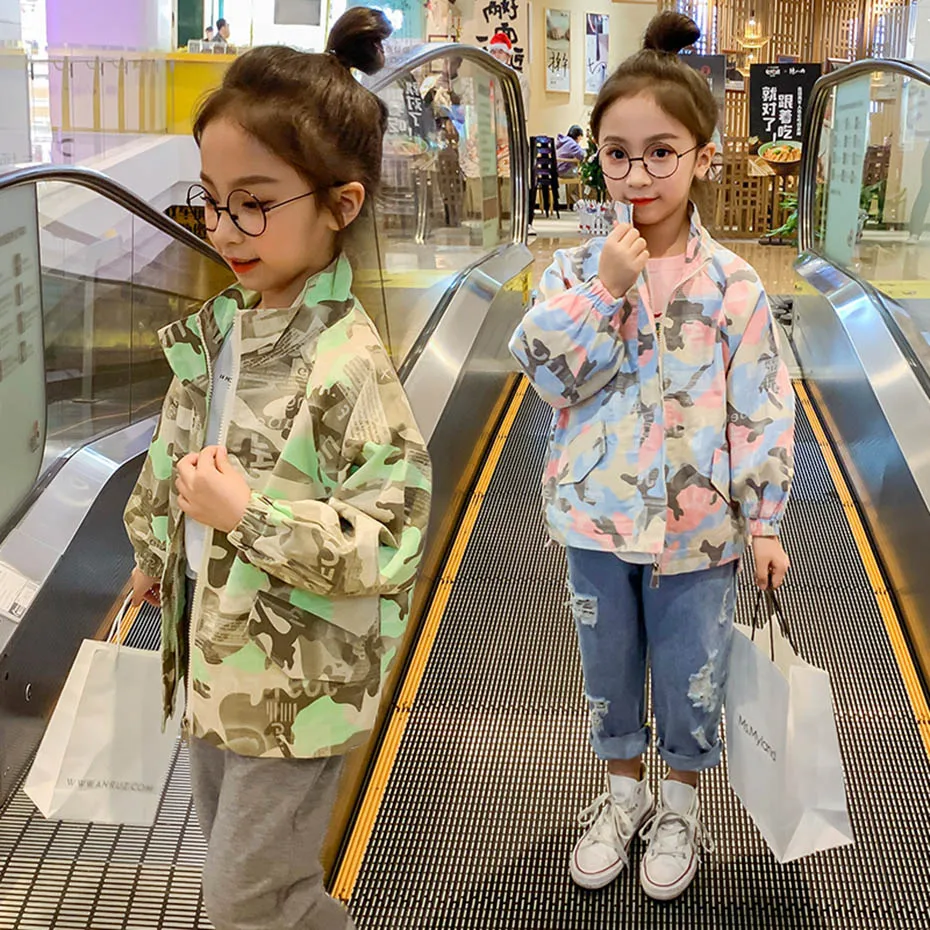 

Jacket Girl Camouflage Kids Jackets For Girls Long Sleeve Children's Outerwear Teenage Children's Clothes For Girls 6 8 10 12