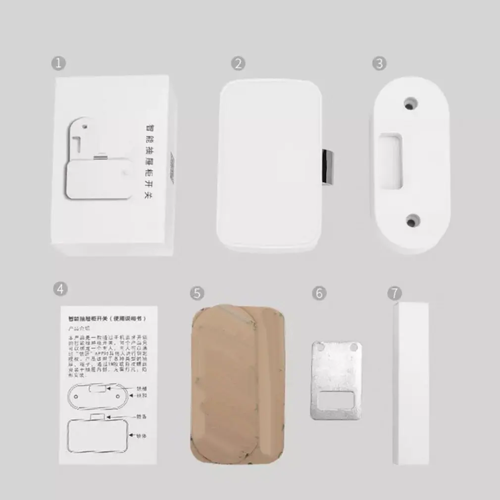 T1 Smart APP Drawer Lock Free Hole Invisible File Cabinet Wardrobe Shoe Letter Box | Красота и здоровье