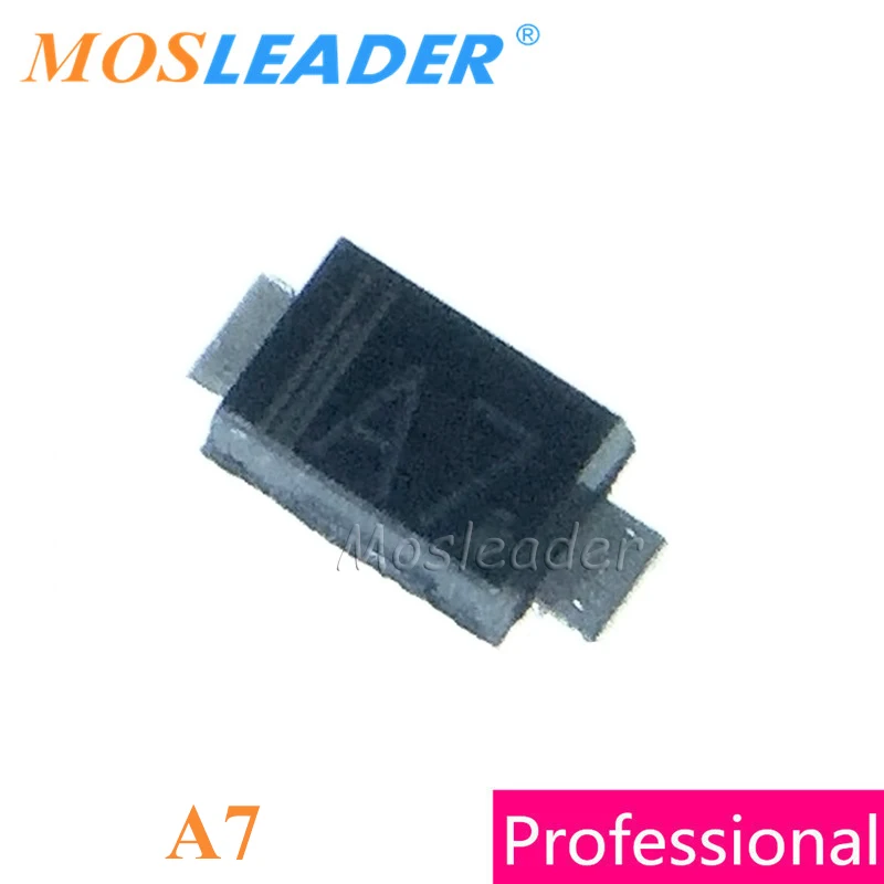 Mosleader 1N4007 A7 SOD123FL 3000 шт 1206 1КВ 1000 в 1А тоньше SOD123 Сделано Китае высокое