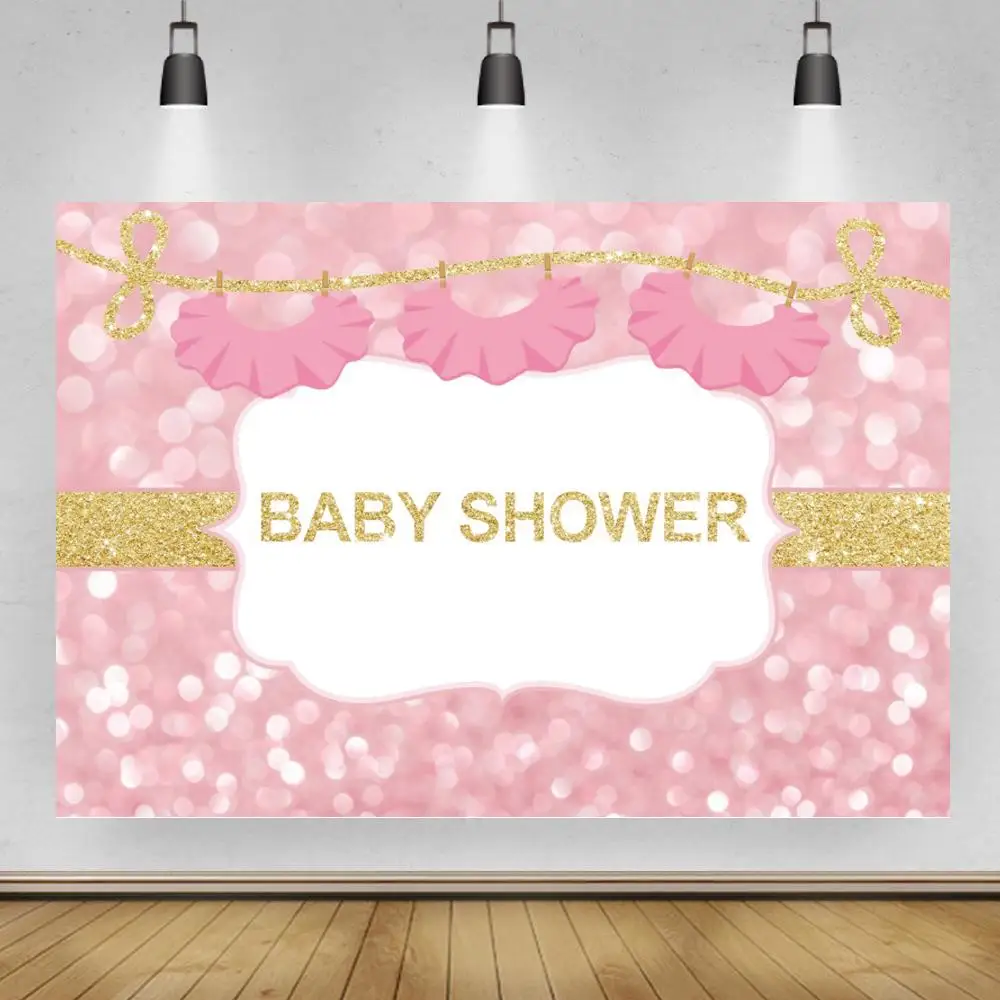 

Pink LIght Bokeh Baby Shower Photography Backgrounds Newborn One Birthday Girl Cake Table Decor Backdrops Vinyl