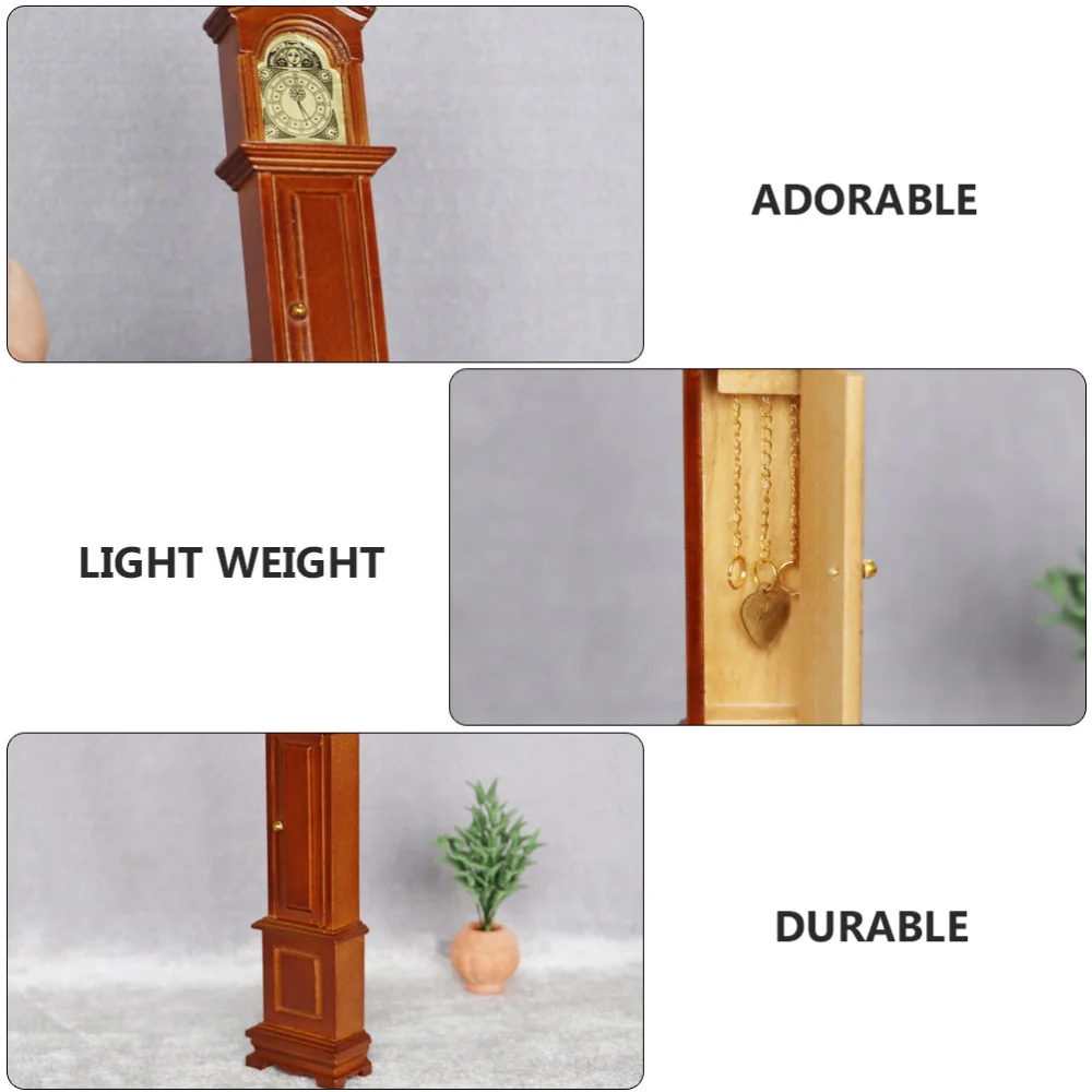

1Pc Retro Miniature Mini House Ornament Mini Floor Clock Decor Mini Clock