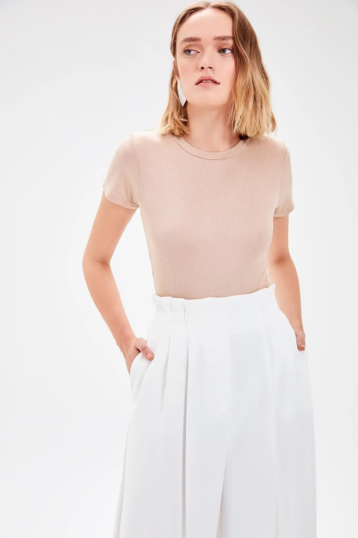 Trendyol Camel трикотажная футболка TWOAW20TS0109|Футболки| |
