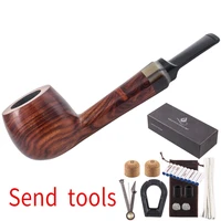 wooden tobacco smoking pipe set smoking pipe with wood stand holder easy carrying pipe smoking bonus a pipe pouch gift box