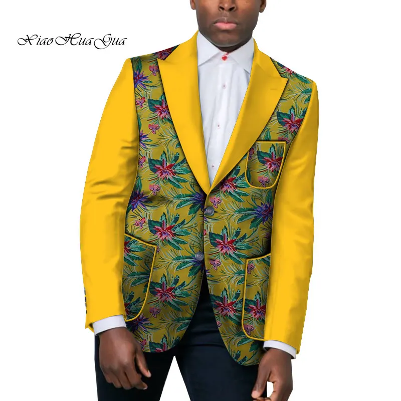

African Men Clothes Smart Causal Men Suit Jackets Formal Suits Tops Coat Business Dashiki Lace Party Wedding Suits Blazer WYN526