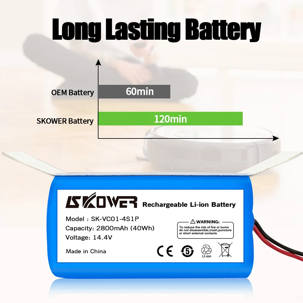 Skower 14 4 V 2800mAh запасная батарея для Conga Excellence 990 Ecovacs Deebot N79S N79 DN622 Eufy Robovac 11 11S 12 15C