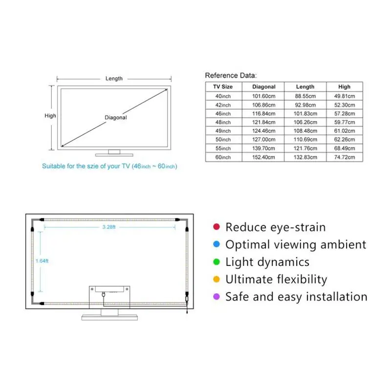 

LED Strip RGB Multicolor 5050 TV Backlight PC Background Lighting Kit With 44Key IR Controller Home Theater Home Decoration