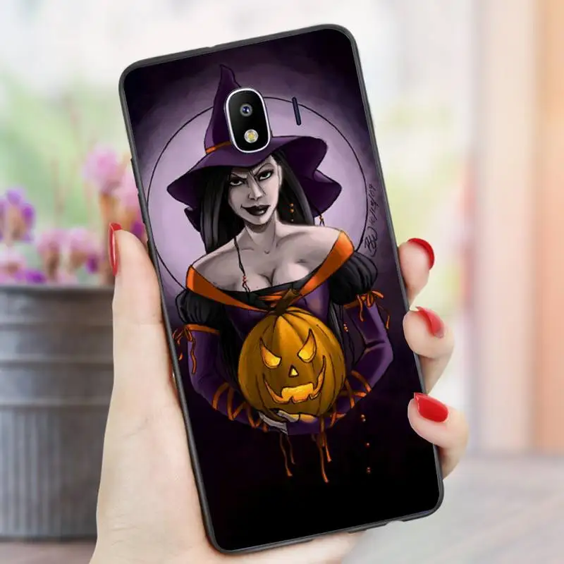 

Halloween Magic Crystal Ball Phone Case For samsung Galaxy prime J6 J7 J8 note 10 20 lite plus pro Black Soft nax fundas cover