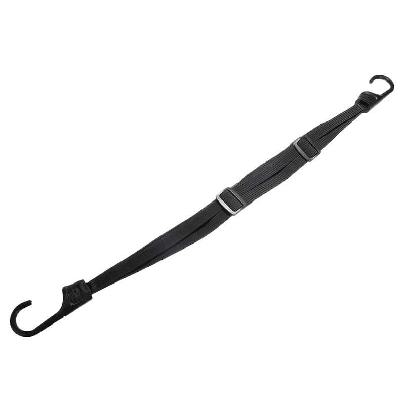 

1PC 60cm Black Motorcycle Luggage Helmet Fixing Elastic Buckle Rope Adjustable Cord Bandage Strapping 2 Hooks