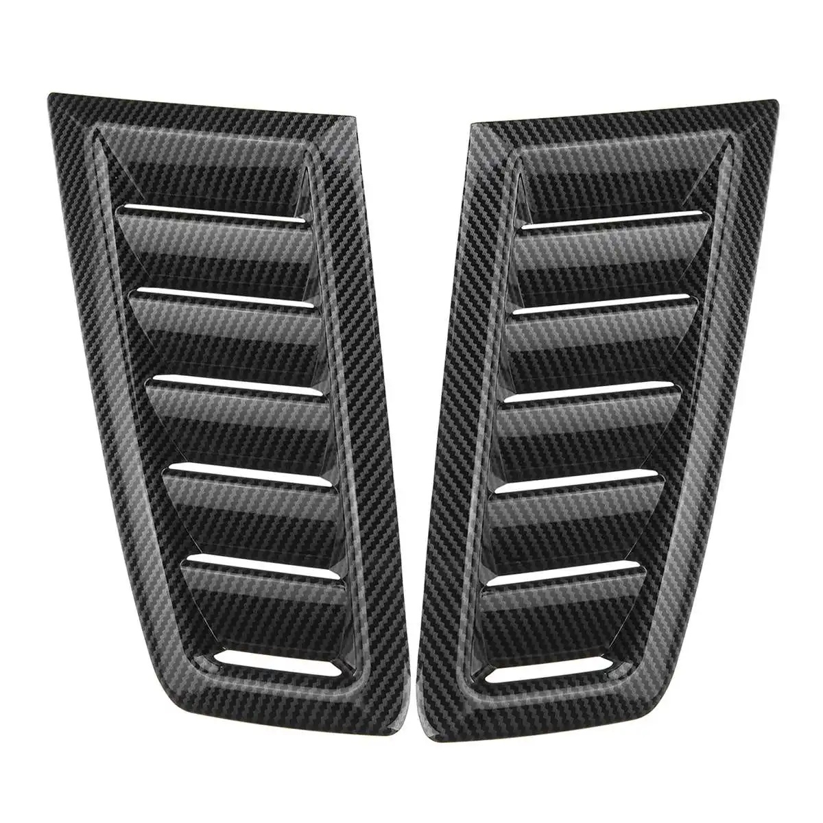 Pair Universal Car Front Bonnet Vents Hood Air Flow Intake Decorative Scoop Cover For Ford Focus MK2 BMW Audi Benz Black Carbon
