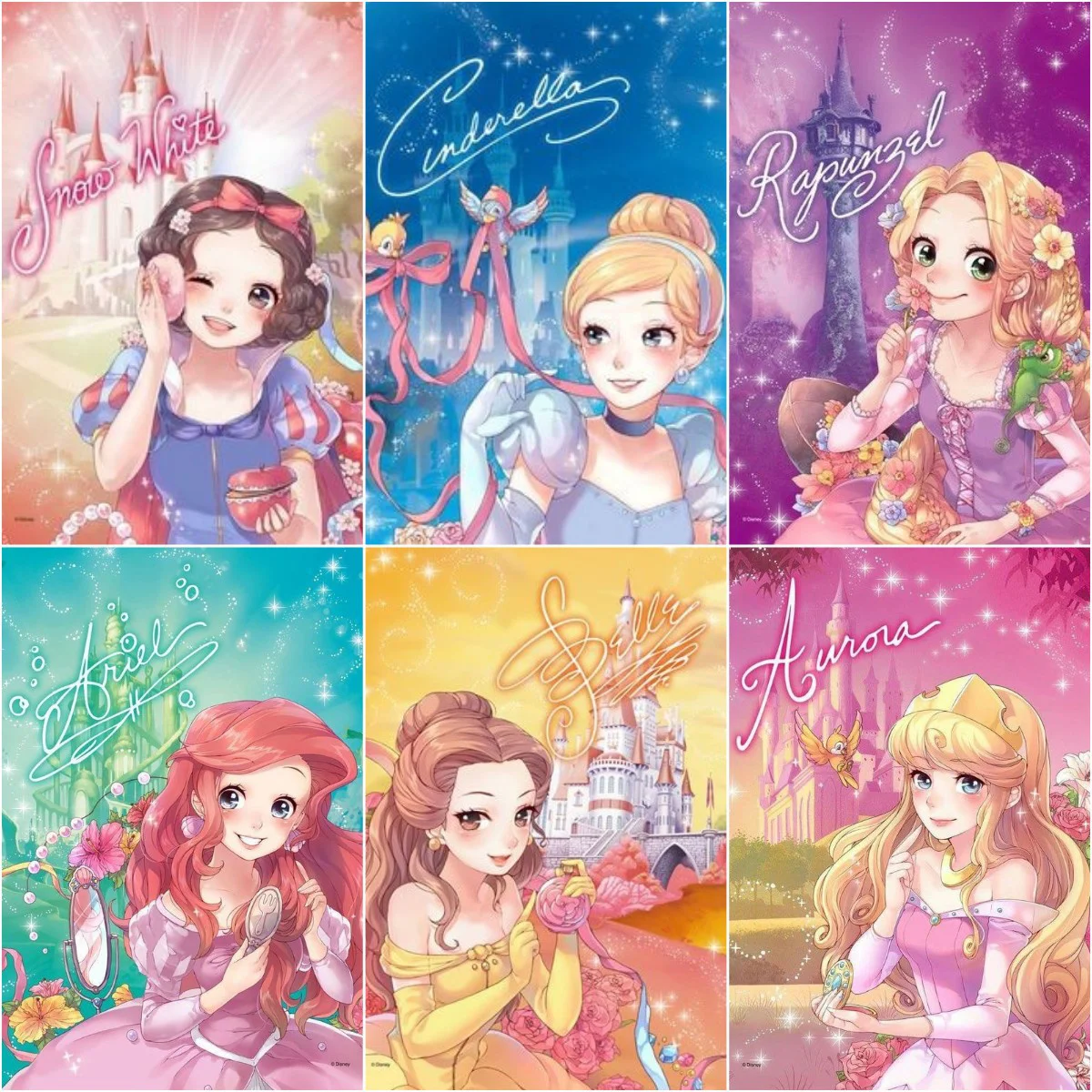 

Disney Cartoon Cut Princess Collection5D Diamond Painting Cross Stitch Embroidery Mosaic Wall Decor Full Dill Children's Gift