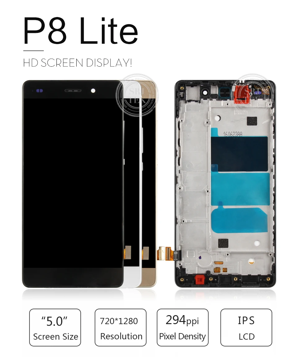 5," ЖК-дисплей для huawei P8 Lite сенсорный экран дигитайзер с рамкой Замена для huawei P8 Lite дисплей ALE-L21 P8LITE