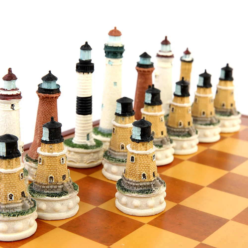 

Egyptian Pharaoh Pyramid War Figures Resin Chess Theme Board Game Toy Table Luxury Collection Gift with Wooden Chess Board