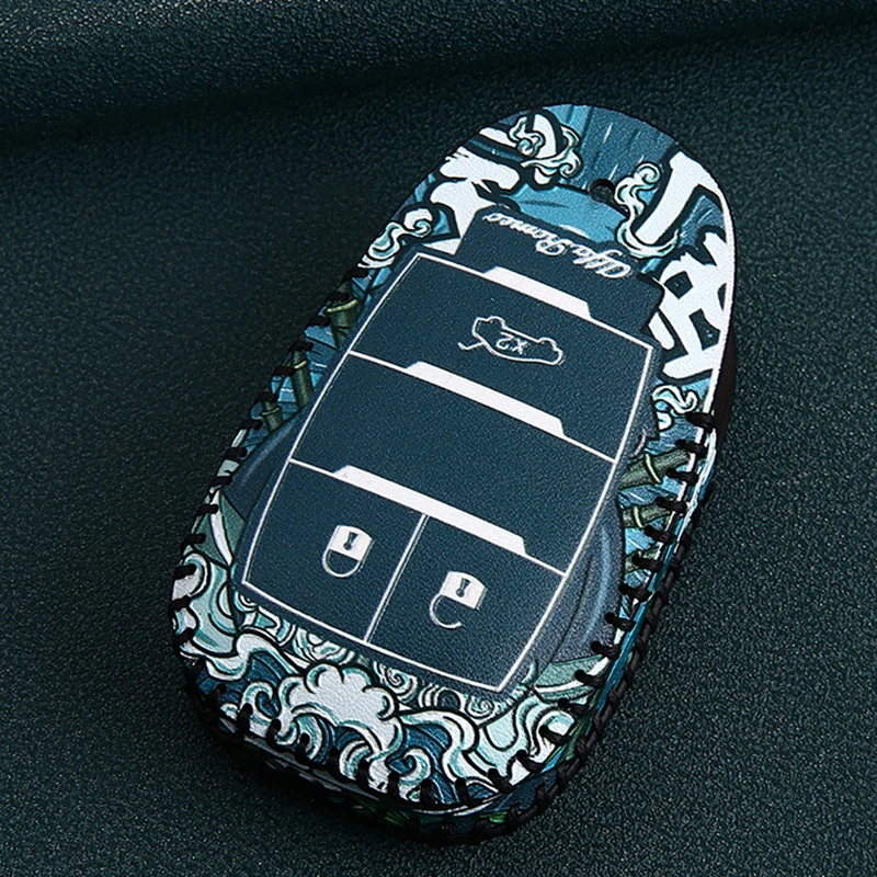 

Fashion Car leather key protection shell keychain For Alfa Romeo giulia stelvio Car key modification