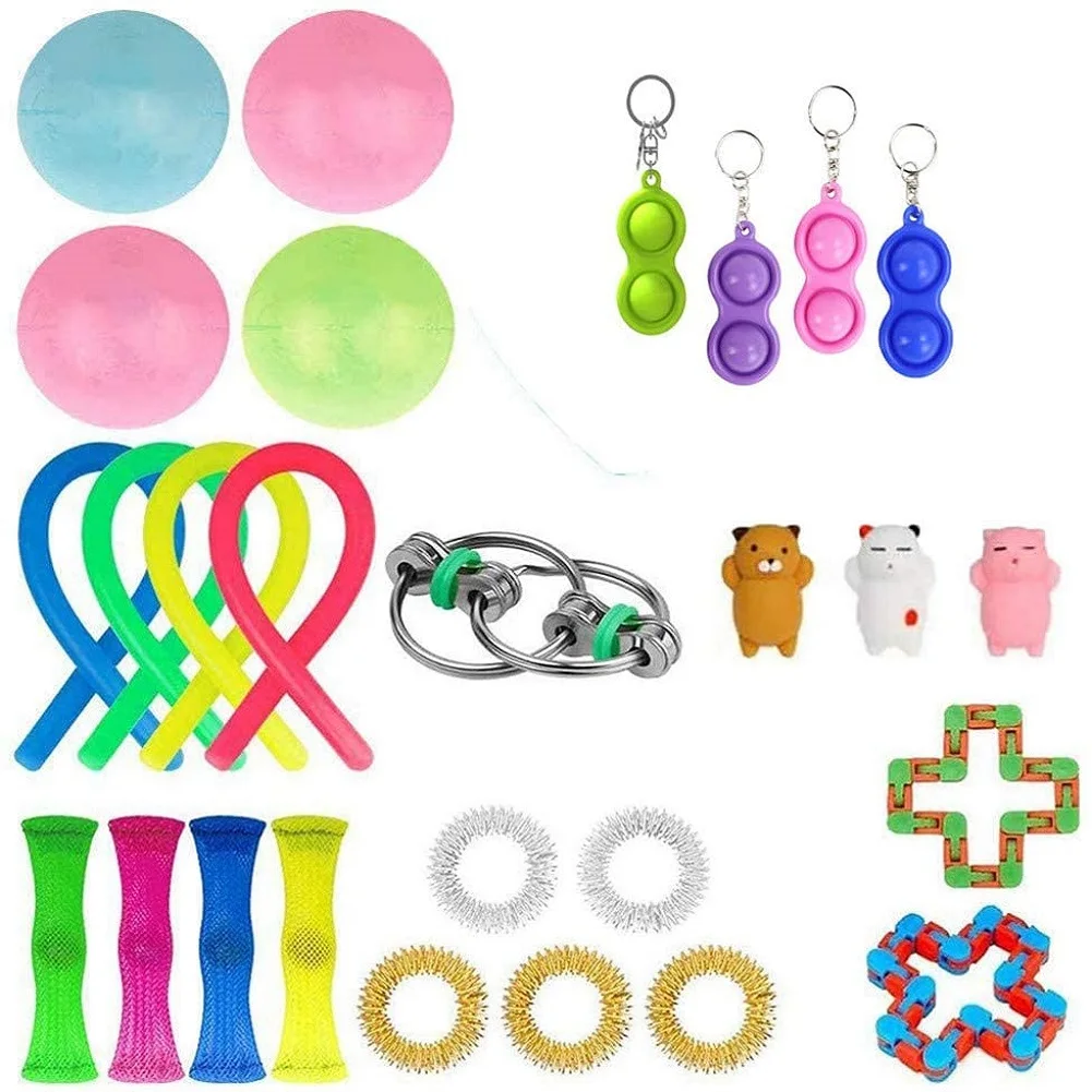 

Fidget Sensory Toy Pack Stress Relief Toys Autism Anxiety Relief Stress Pop Bubble Fidget Toys For Kids Adults