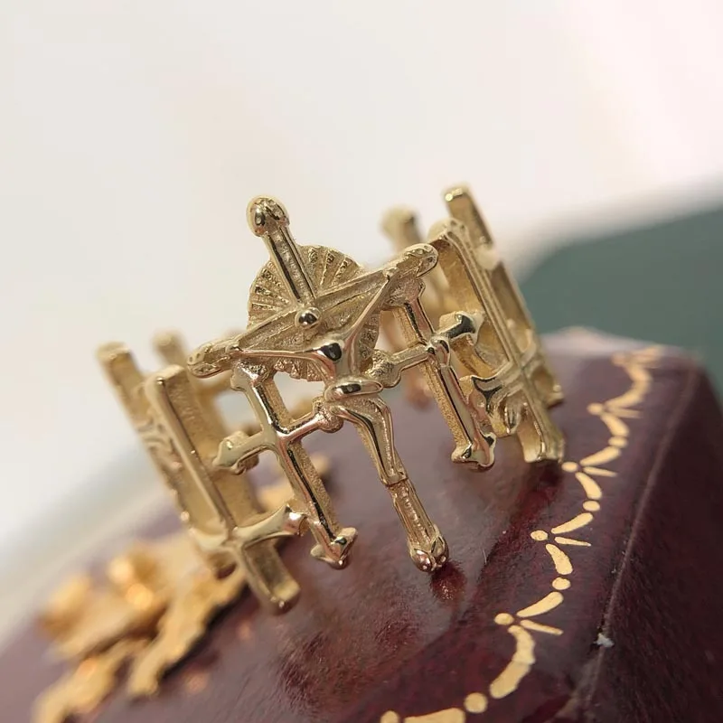 Ретро 925 серебряный крест Иисуса кольцо красивые Открытые Кольца для женщин 18K
