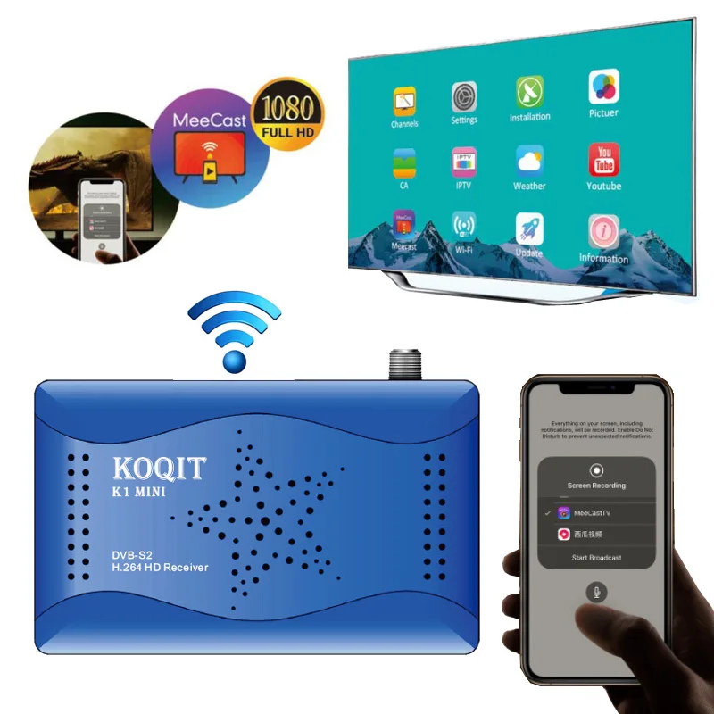 Зеркальное отображение литой к телевизору Wi Fi пульт для Бесплатный спутниковый