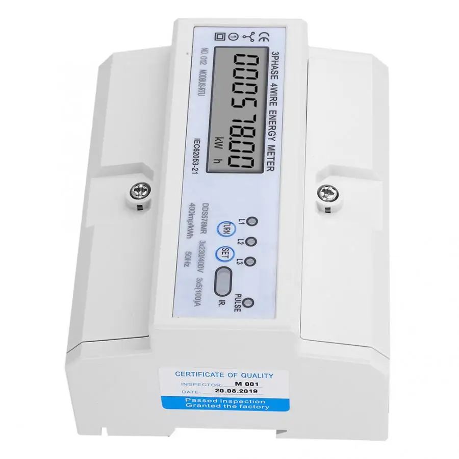 ЖК счетчик энергии RS485 кВт/ч 3 фазы 4 провода с отображением коэффициента мощности