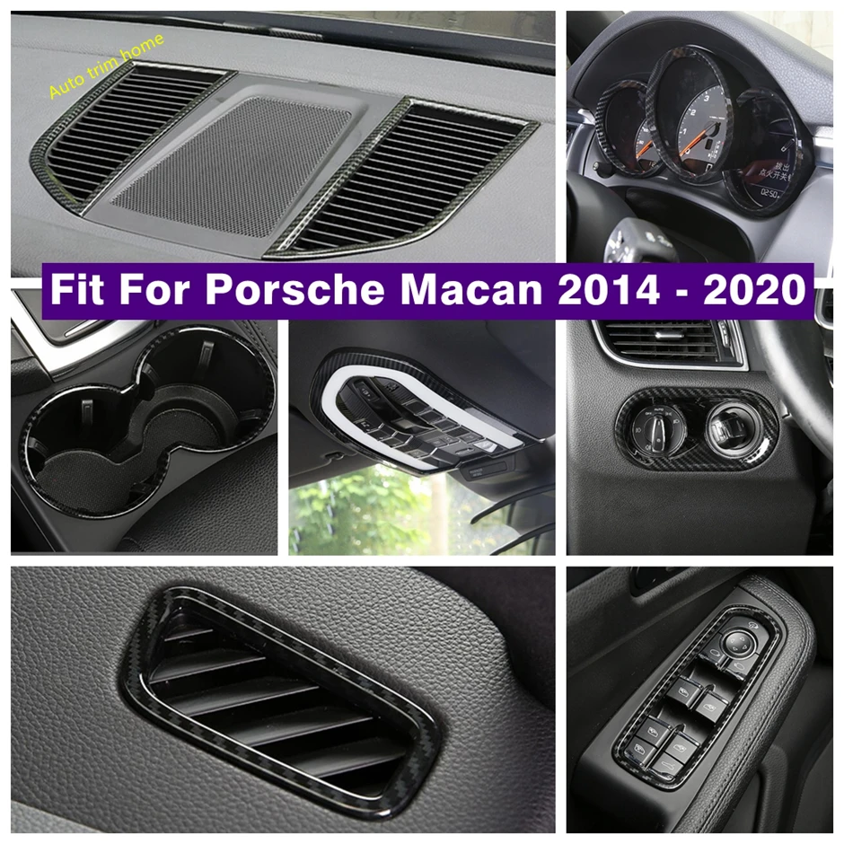 

Air Condition Outlet Vent / Window Lift Button / Head Lights Lamps / Water Cup Holder Cover Trim For Porsche Macan 2014 - 2020