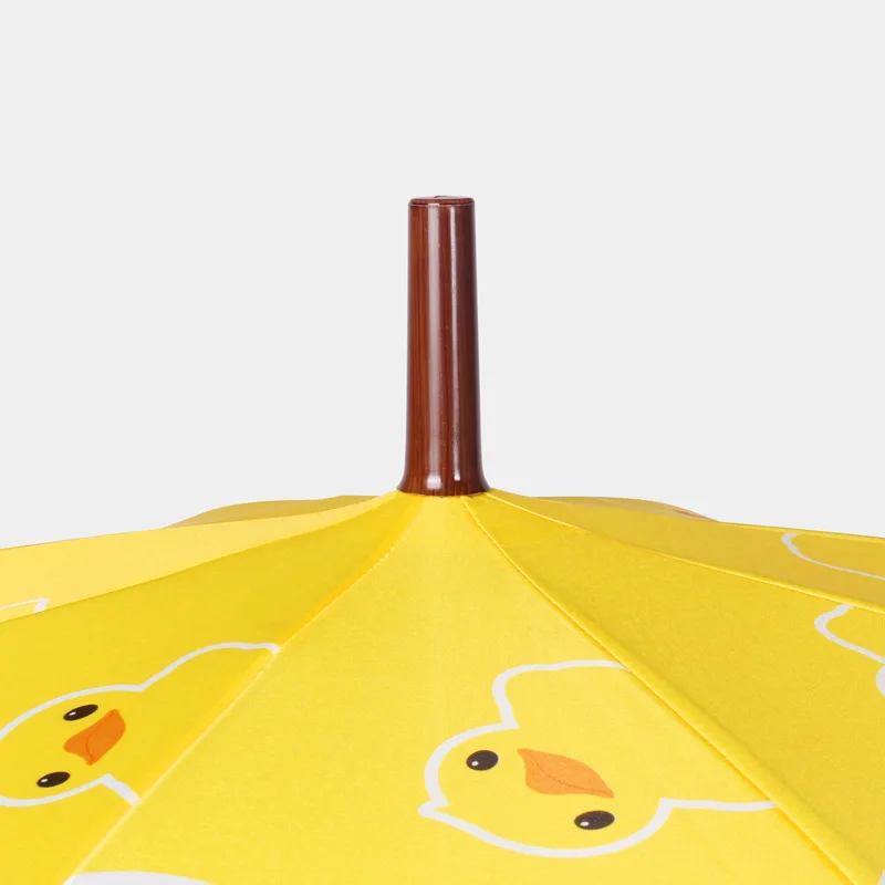 Зонт от дождя женский Милая желтая утка мультяшный с длинной ручкой