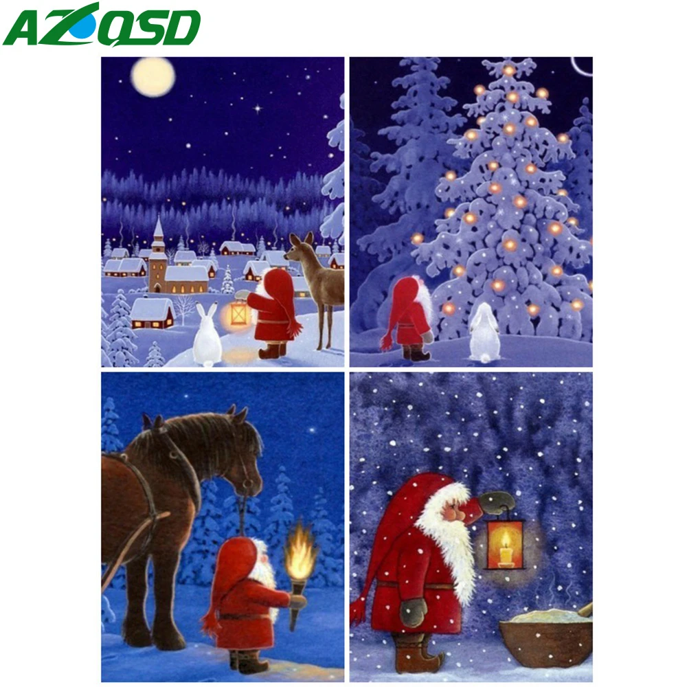 

AZQSD Алмазная картина Санта-Клаус Вышивка крестом 5d Diy алмазное Искусство Рождественская вышивка продажа ремесла домашний Декор подарок
