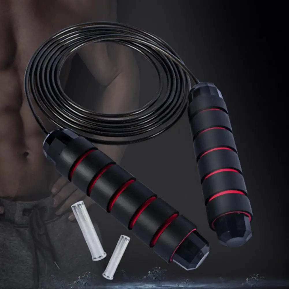 

Jump Rope Sports PVC Bearing Jump Ropes with Anti-Slip Handle Wire Skipping Home Indoor Fitness