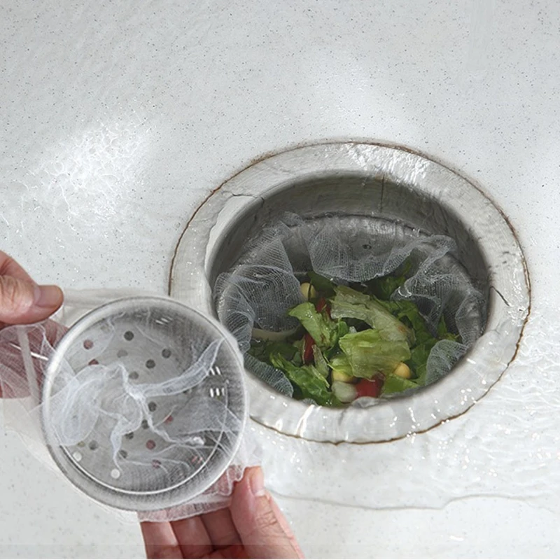 

100/30 Pcs Kitchen Sink Garbage Filter Disposable Sink Strainer Trash Bag Leftovers Filter Mesh Floor Drain Leak Net