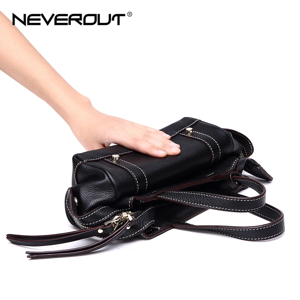 Сумка через плечо NEVEROUT Женская маленькая из мягкой натуральной кожи на молнии |