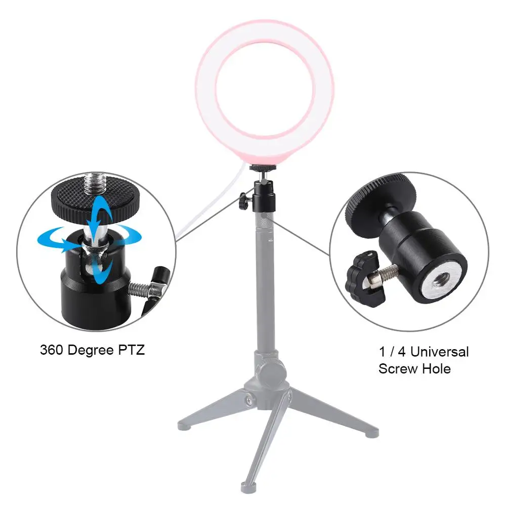 PULUZ 4.7/6.2/10.2 inch Dimmable SMD LED Selfie Ring Light Photography Blogger Vlogging Youtube Video Light&ampCold Shoe Ball Head |