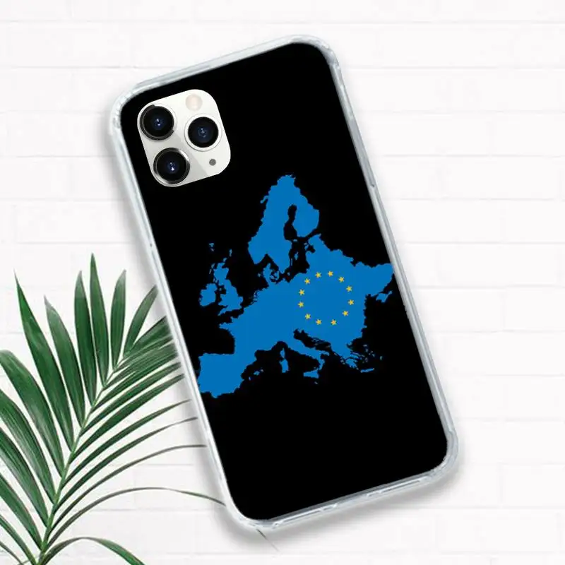

European Union Stars Flag Phone Case for iPhone 11 12 pro XS MAX 8 7 6 6S Plus X 5S SE 2020 XR mini Luxury brand shell funda