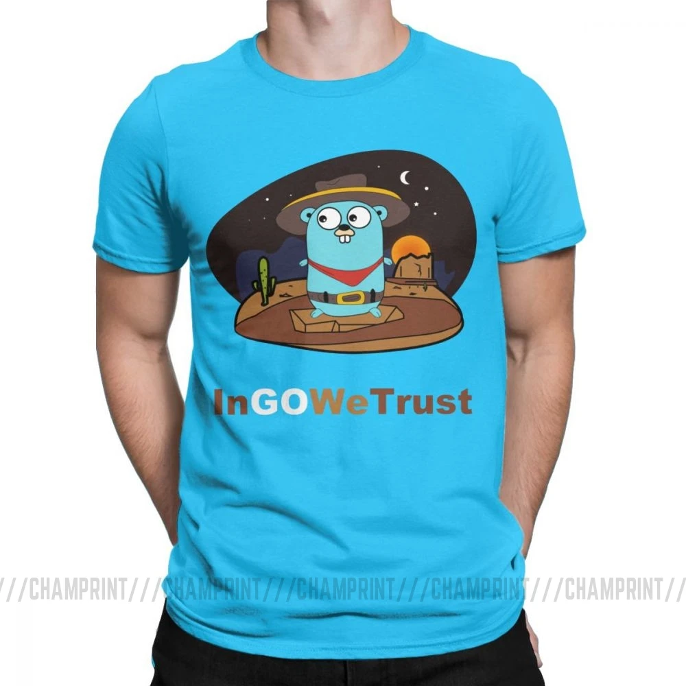 Королевский синий Golang Мужская футболка Gopher In Go мы доверяем программисту Программирование футболка кодер кодирование одежда разработчик забавная футболка - Цвет: Королевский синий
